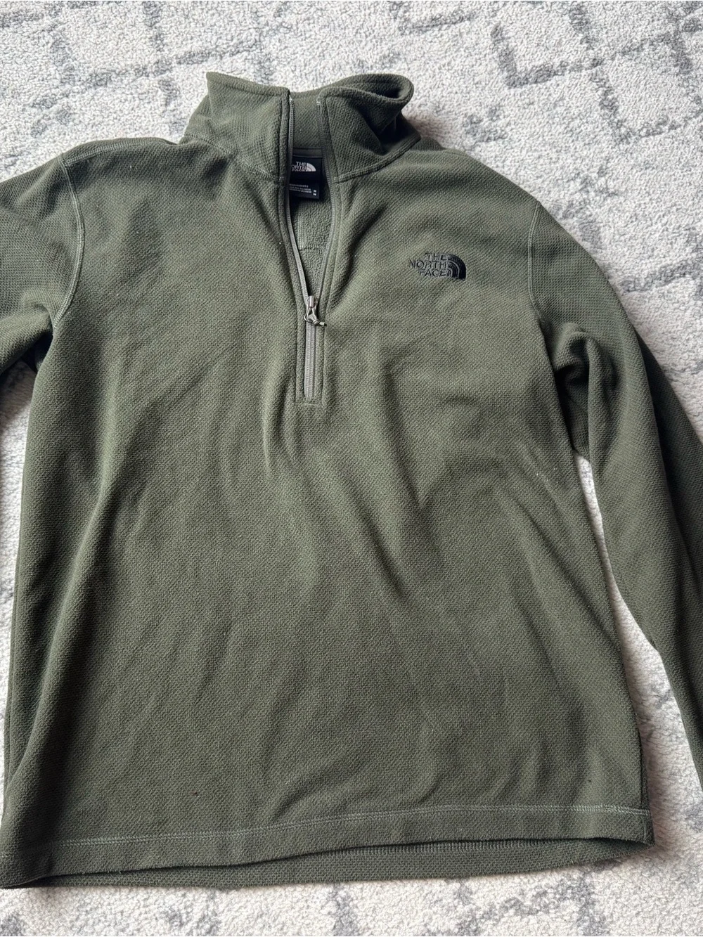 The North Face Olive Zip-Neck Fleece Pullover